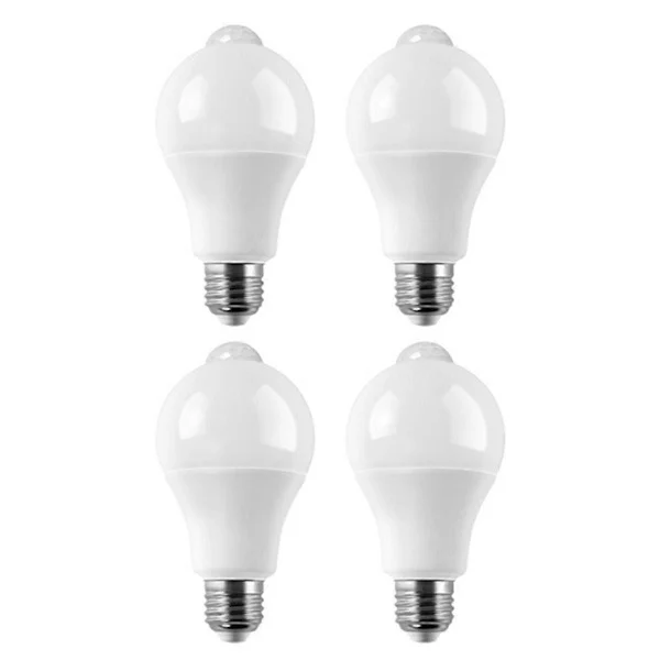 4-pack E27 LED-lampa med rörelsesensor PIR-sensorlampa 9W-FF-