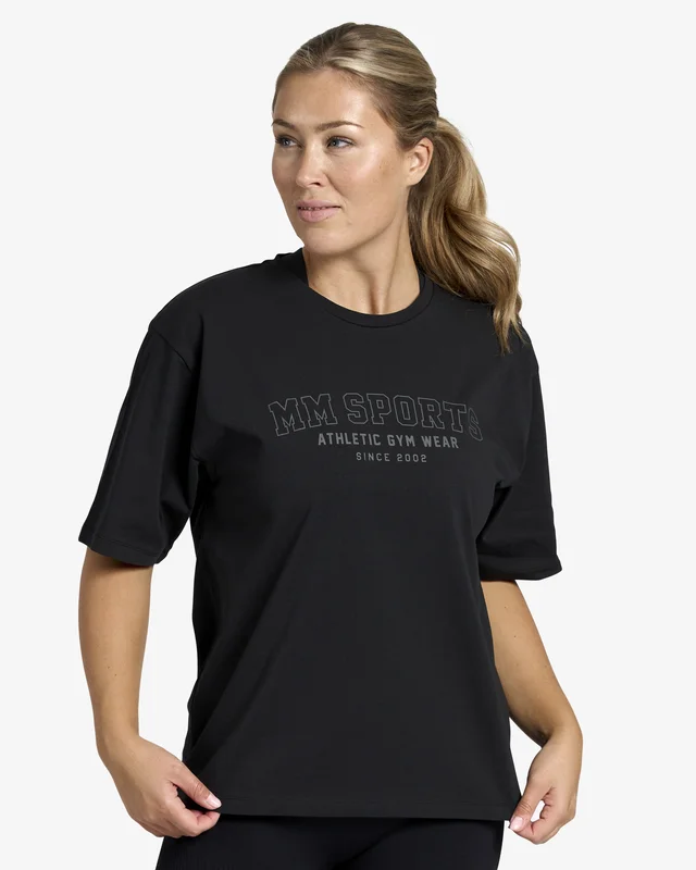 MM Sports Oversize T-shirt Wmn Varsity, Black - XS - Tränings t-shirt dam