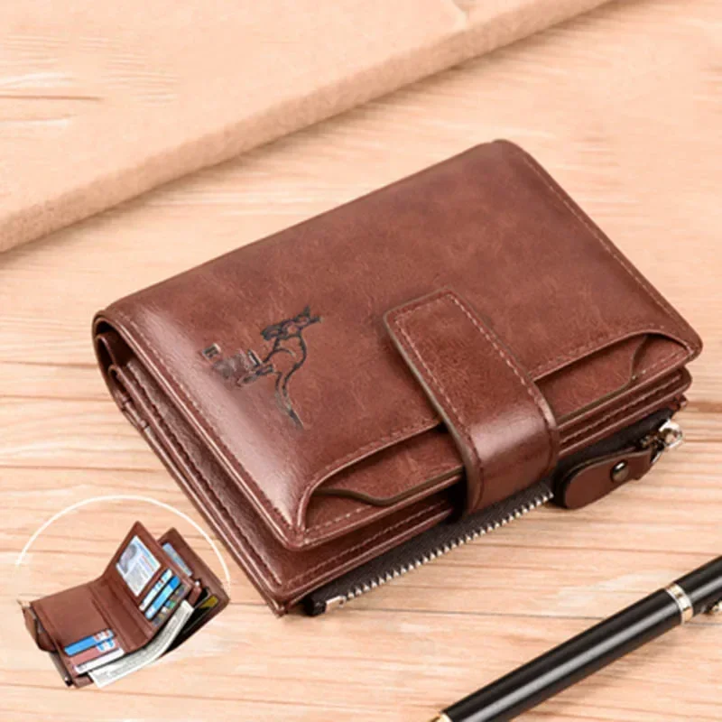 AliExpress - Porte-monnaie homme portefeuille mode RFID blocage homme portefeuille en cuir fermeture éclair porte-carte de visite ID sac d'argent 