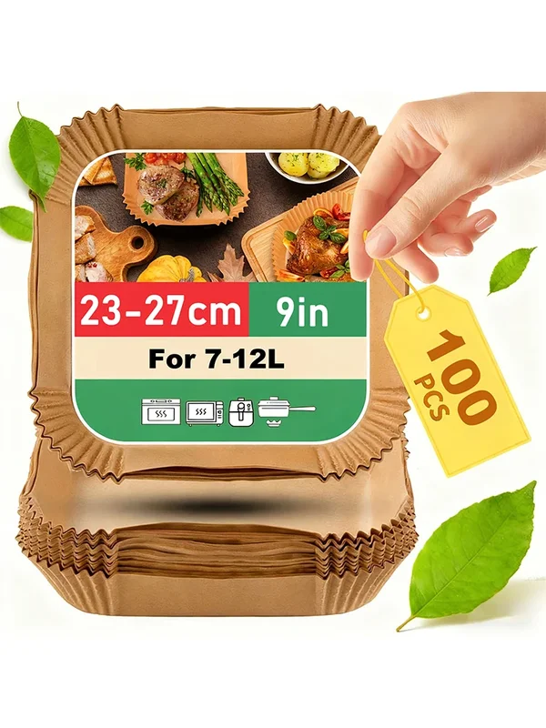 AliExpress - Air Fryer Backpapier 25/50/100/150 Stück für 4,5-8L/7-12L Körbe 16/20/23cm XXL Square Air Fryer Zubehör für Ninja, Cosori,