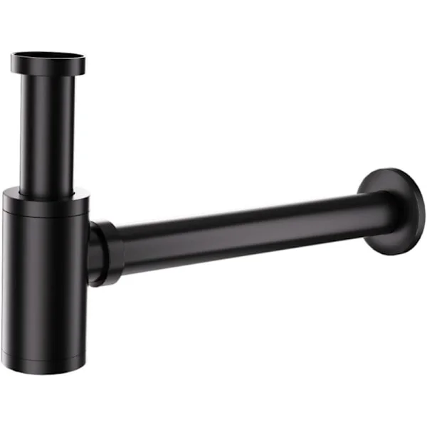 Universell Svart Vannlås Rør Vannlås Rustfritt Stål 1 1/4 x 32mm Baderom Vannlås Metallrør Justerbar Vannlås Anti-lukt