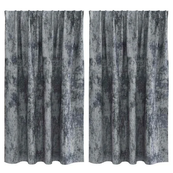 Mörkläggande sammetsgardiner - vidaXL - Grå silver - 140x140 cm - 2-pack - Total mörkläggning