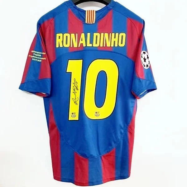 Sæsonen 2005–2006 Barcelona-trøje nr. 10 med Ronaldo – signeret trøje – den perfekte gave til fodboldfans