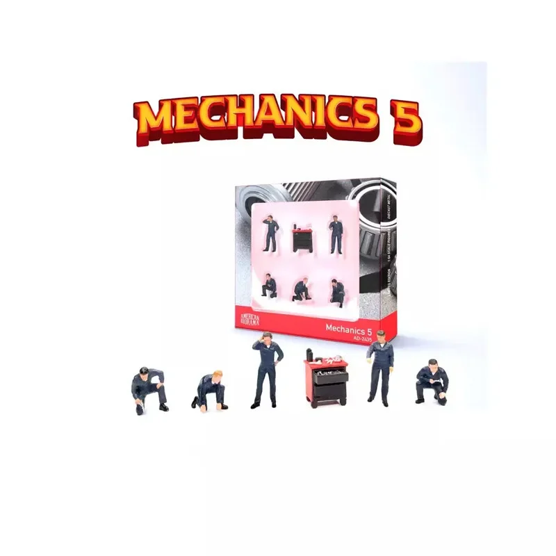 AliExpress - Figurine miniature en résine à l'échelle 1/64, modèle de mécaniciens 5 avec table, accessoire de scène de garage pour collection et 