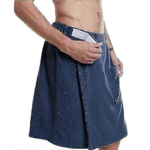 Microfiber Spa Wrap Handduk Badhandduk för Män marinblå XL