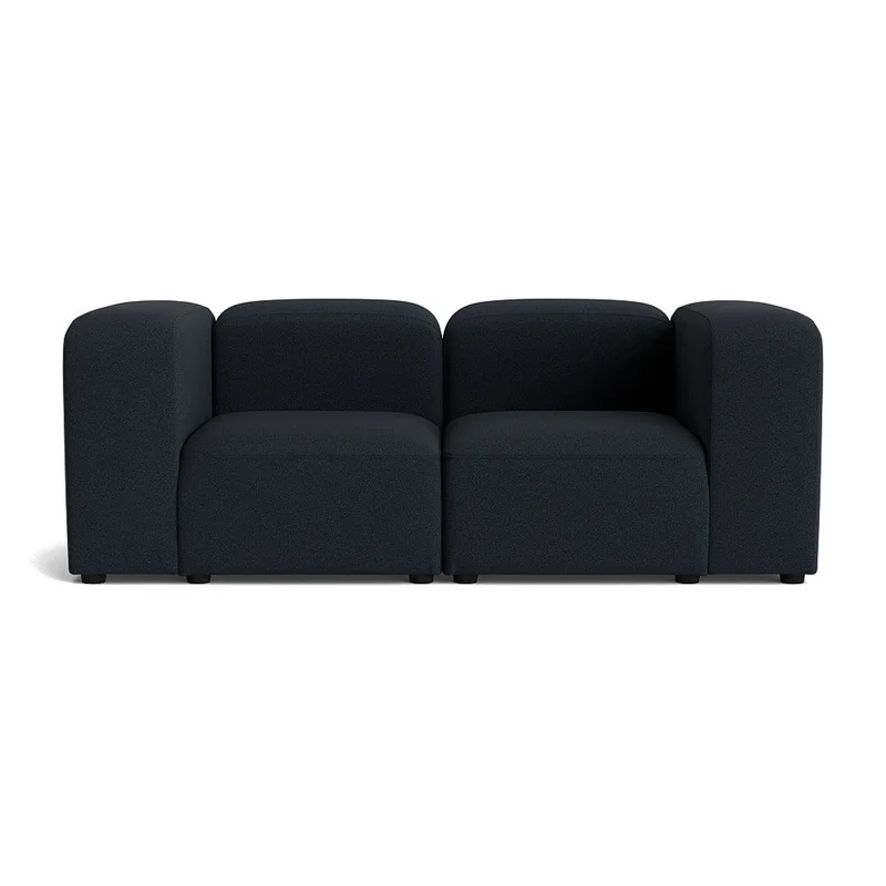 Milo 2-Sitzer-Sofa in Loop Dunkelblau, Modernes Design mit Uni-Muster, Bequeme Polsterung, Kompakte Maße mit 72cm Gesamthöhe, Stilvoll.