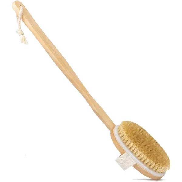 Kroppsborste med långt handtag 40 cm Avtagbar kroppsborste Ryggborste Badborste Duschborste Exfolierande badborste Torrborstning Torrborste med 