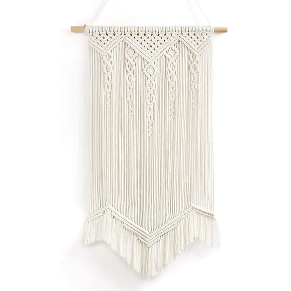 Macrame Wall Hanging, Boho Woven Wall Hangings, Handmade Cotton Wall Decor for Bedroom Decor