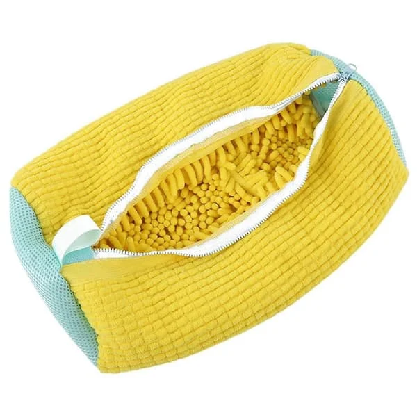 Skopose for vaskemaskin, vaskepose for sko for vaskemaskin og tørketrommel, gjenbrukbar skopose for alle skotyper og størrelser Gul