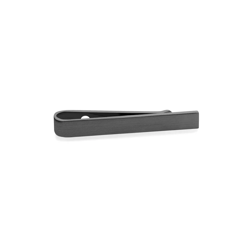 Pince à cravate gris foncé mate de 4 cm pour hommes - Pinces à cravate pour cravates slim