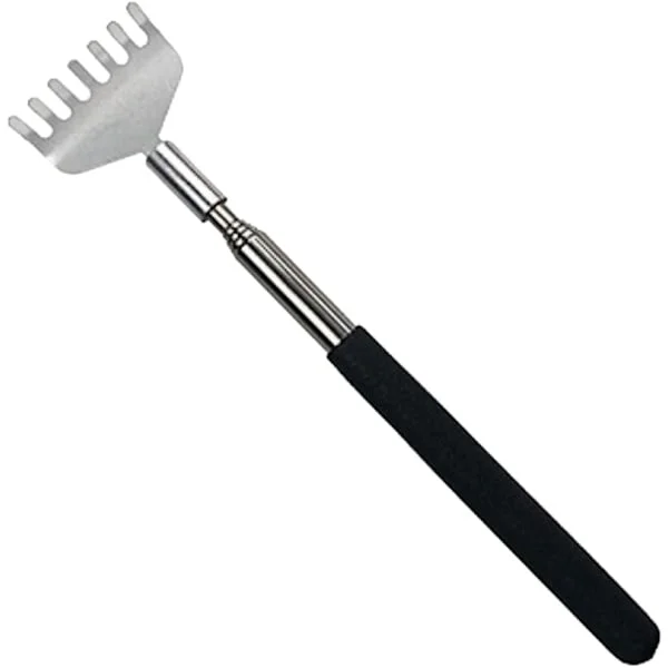 Selänraaputin, teleskooppinen selänraaputin, vedettävissä 20 cm:stä 68 cm:iin, ruostumattomasta teräksestä valmistettu hierontatyökalu kotiin, 