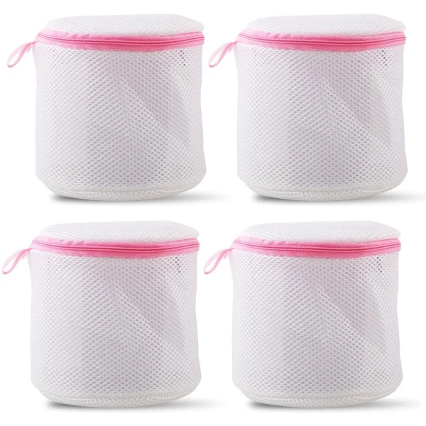 4-delad BH-tvättpåse 16x14 cm BH-tvättmaskinspåse Tvätt med dragkedja Tvättpåse Tvättnät Tvättnät Återanvändbara för intima underkläder och
