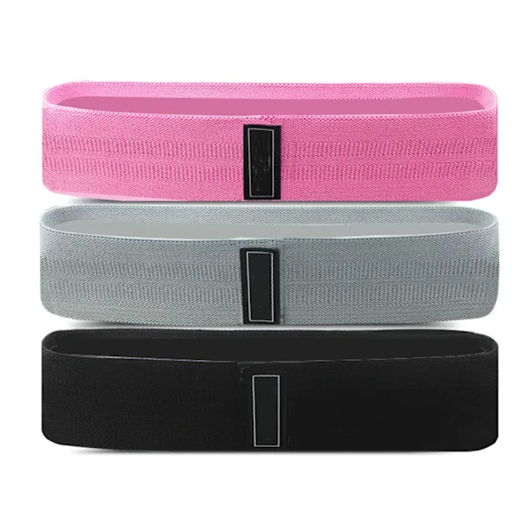 Motståndsband för höfter, fitnessbandset yogabälte i dragstyrketräningsband yogaband, (rosa+grå+svart)