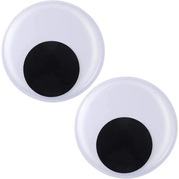 Set med 2 stora klistermärken med rörliga ögon, lockiga ögon, 15 cm