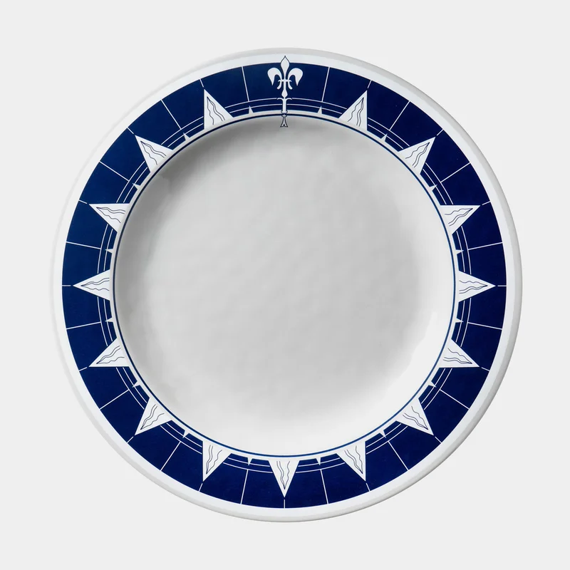 Marine Business Pacific Melamine Plates, white/blue, 28 cm, 6-pack