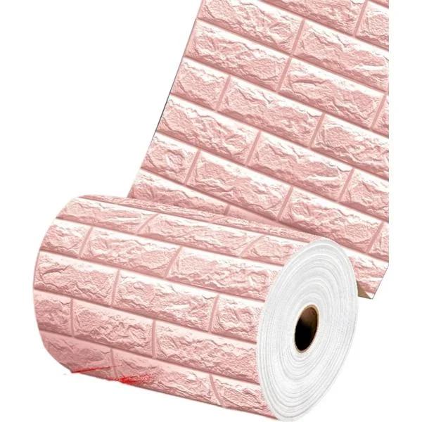 35 x 500cm 3D självhäftande film möbelfilm väggdekal marmor dörr kök tapet skåpsfilm (rosa)