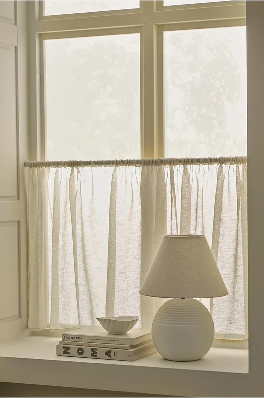 &Home - Cafégardin Mila - Beige - Hissgardiner - 68X250 - Från Homeroom