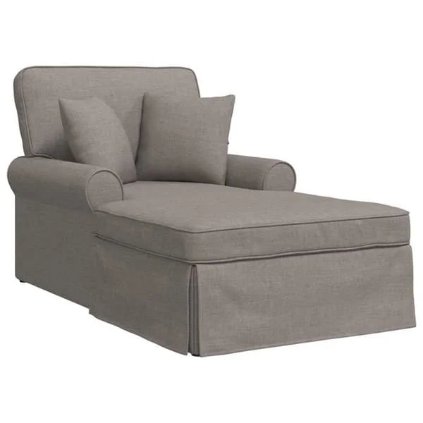 Modern chaise longue - vidaXL - Taupe - 91x157x91 cm - Andningsbart tyg - Polstrade armstöd - Avtagbara kuddar