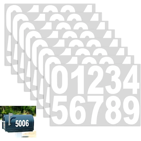 80 PCS Reflective Mailbox Numbers for Outdoor, 3 Inch Self-Adhesive Waterproof Vinyl Number Stickers for Signs, Door, Trash Cans, House Address