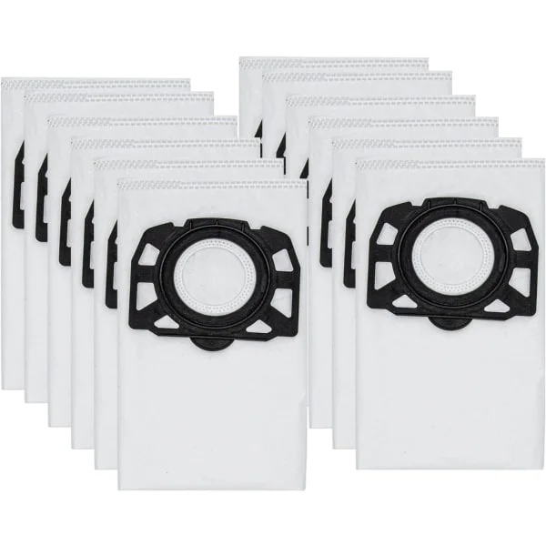Paket med 12 KFI 487 filterpåsar Dammsugarpåsar Tillbehör till Karcher WD4,WD5,WD6,MV4,MV5,MV6,WD4.000...WD5.999,2.863-006.0