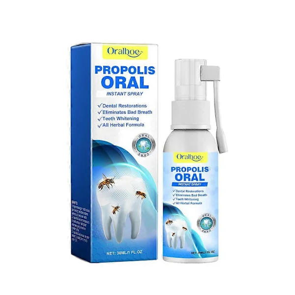 Propolis Oral Instant Treatment Spray, Propolis Oral Health Spray, Propolis Tandrengöringsspray, Propolis Munspray, Frisk Andedräkt
