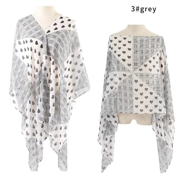 Strandsjal Chiffonbluse GRÅ