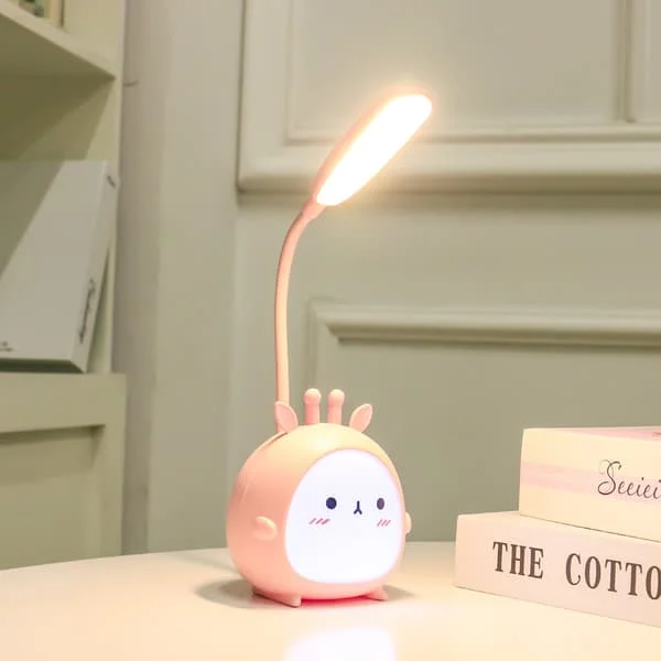 Portable LED Desk Lamp Foldable Lamp Cute Cartoon Desk Lamp (Pink)
