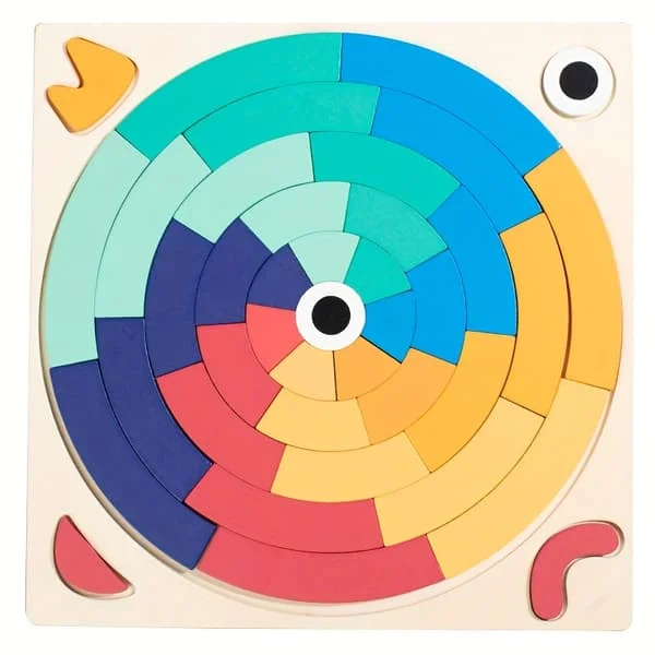 Rainbow Building Block Puzzle with 15 Pattern Cards Creative rainbow building blocks