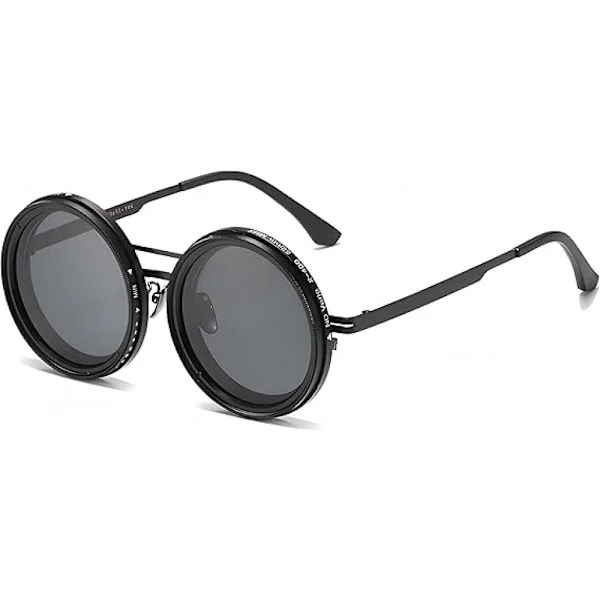(A) Adjustable Tinted Polarized Round Sunglasses with ND9 Stepless Adjustable Sunglasses for Men, 1-9 Gears Beach Sunglasses[GPA]