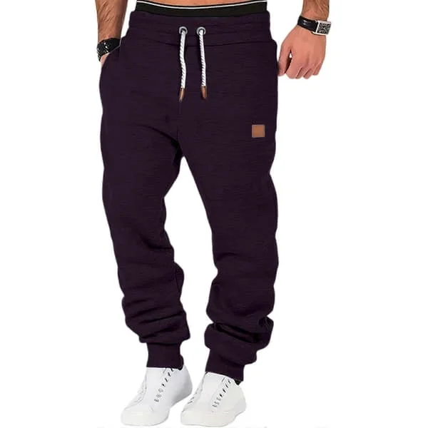 【BQ】Sweatpants til mænd Mode Træning Snøre Joggingbukser Store og høje mænd Afslappede Løbe Sweatpants Afslappet Pasform Mørkeblå S