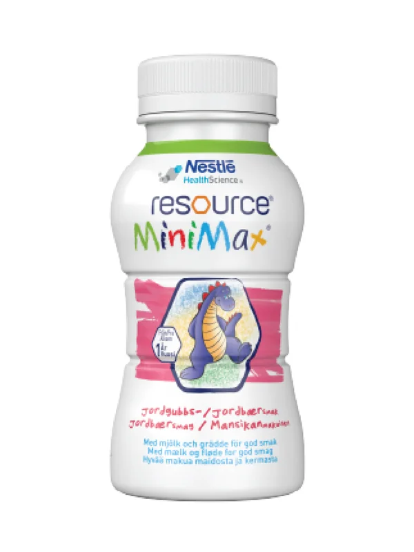 Resource MiniMax næringsdrikk for barn, Jordbær, 2x200 ml
