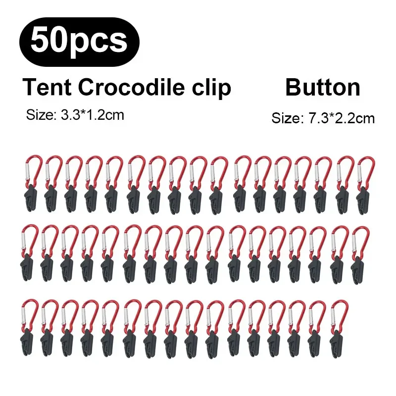 AliExpress - Clips robustes pour tentes de camping (10/20/50 pièces) : pinces crocodile anti-vent – crochets fixes pour bâches et tentes pour usage 