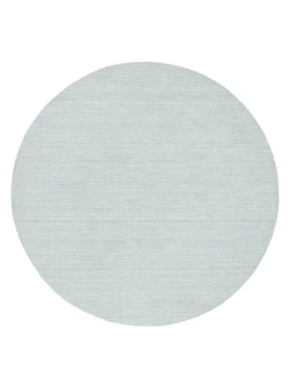 Plain (Single Colored) Large Handloom Flat Rug - Dusty Blue Ø 250 Wool, Modern Style