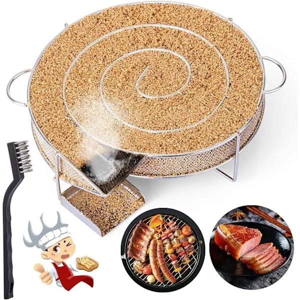 Cold Smoke Generator for Smoker Smoking Meat Fish with Brush Cleaning Beard_yux