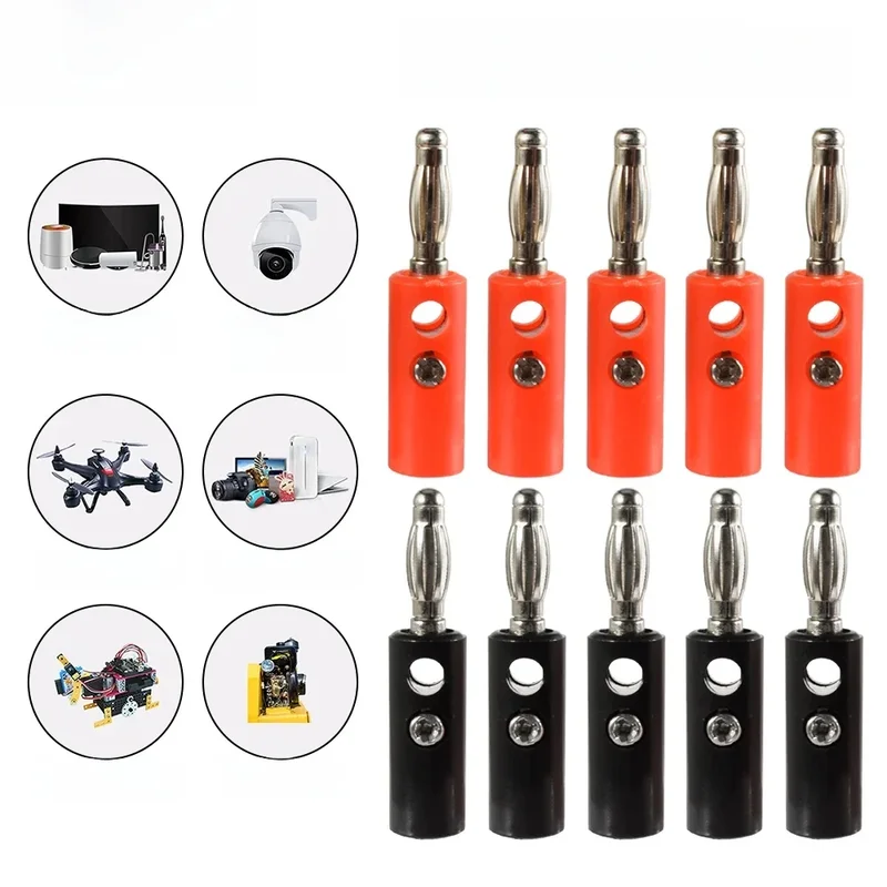 AliExpress - ​ 9IMOD Banaanstekker 10PCS 4MM Banaanstekker Connector Teststekker Lantaarnstekker Voor Audio Video Luidsprekerkabel Adapter Terminal