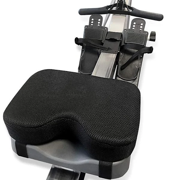 Rowing Machine Seat Cushion, with Custom Memory Foam, Washable Cover and Straps - Rowing Machine Seat Alternative - Rowing Accessories