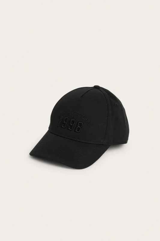 Kappahl | Czapka z daszkiem, z bawełny twill Czarne 52/54 | Dziecko