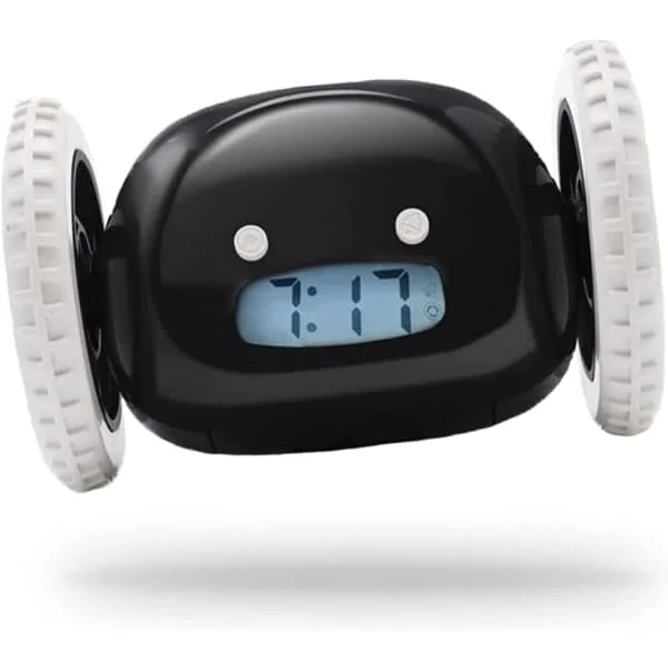 【YD】Rullende vekkerklokke - ekstra høy lyd for de som sover tungt (Clockie Robo