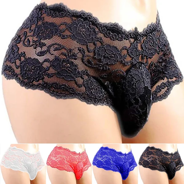 Spetstrosor för män G-String Trosor Trosor Underkläder Underkläder röd blå