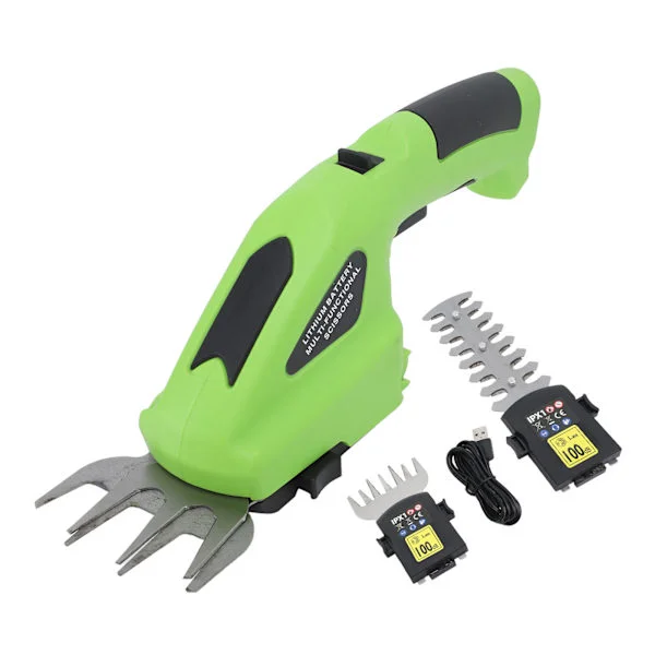 Elektrisk gresstrimmer Hekksaks 2000MAH Oppladbar Litium-ion Batteri Gressklipper Hekksaks 3.6V