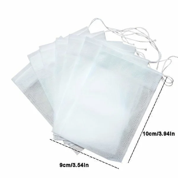 200 kryddpåsar för matlagning, soppåsar, återanvändbara soppåsar med dragsko, transparenta non-woven tepåsar (för kryddteinfusioner, kryddfilter)