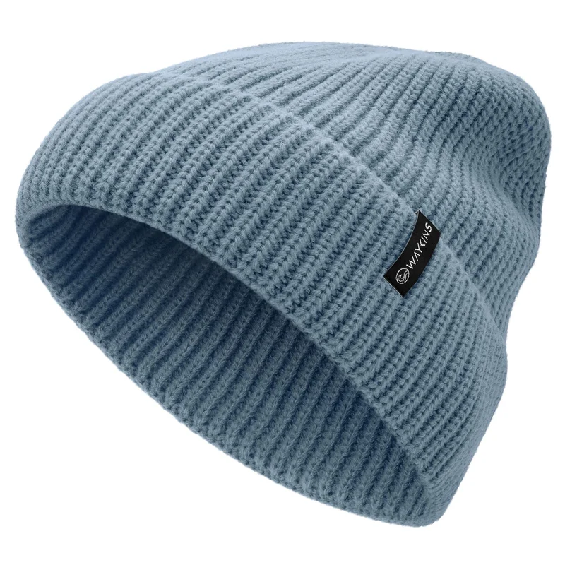 Baltic | Blaue Rippstrick-Beanie aus Acryl für Männer - Beanie Mützen