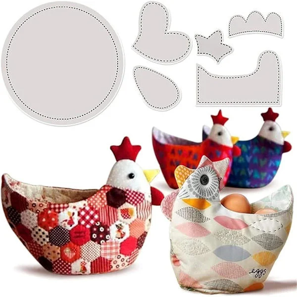 6 stk høneformet skål koselig mønstermal, påske kylling kurv mal sett, søt egg kurv mal sett, kreativ håndlaget DIY egg holder, påske