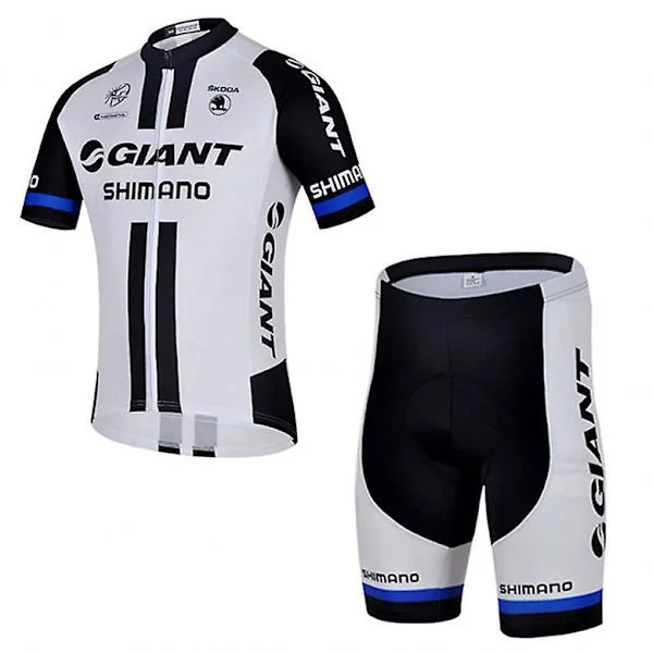 Svart og hvit sykkeltrøye drakt Kortarmet sykkeltrøye Bike Maillot Sykkeltrøye Bib Shorts