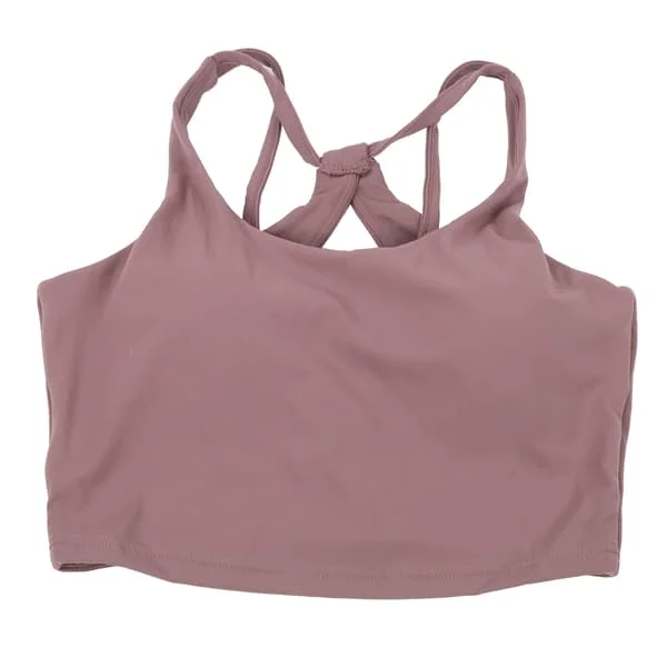 Women's Cross Back Sports Bra, Girls' Sports Bra for Yoga, Workout, Fitness, Sports Accessories, Purple Grey, L
