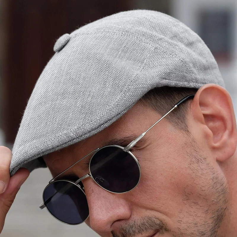 Gorra plana gris Molise para hombres - Boinas para hombre