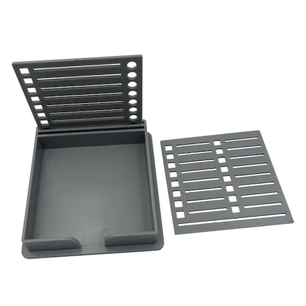 Selvklæbende noteholder med stencil, selvklæbende noteholder skabelon til kontor, skrivebord, hjem, sort grå 9,5 cm x 9,5 cm