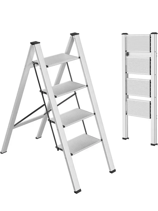 AliExpress - 2-3-4-Stufen-Leiter, Aluminium, leicht, klappbar, Tritthocker, breites Anti-Rutsch-Pedal, 150 kg Belastung, tragbare Trittleiter für 