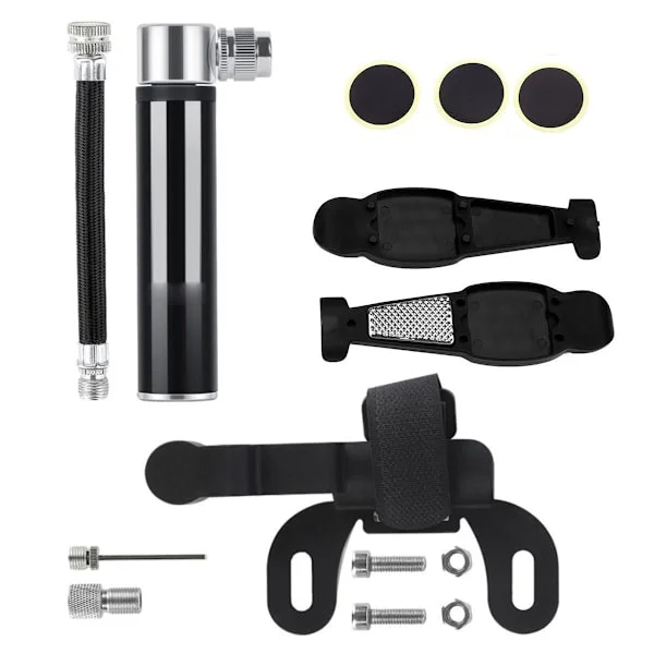 Liten Cykelpump Mini Cykelpump 120 PSI Tryck Cykelpump Lättvikt Aluminium med Ramfäste Cykelpump för Landsvägscykel Mountainbike Fotboll