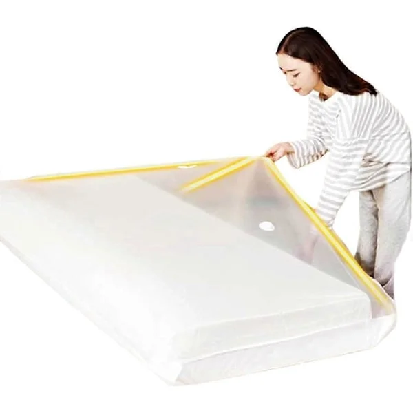 Store vakuumopbevaringsposer til madrasser, tøj, 220 x 100 cm vakuumforseglet madraspose, vakuumopbevaringspose til flytning/opbevaring af 